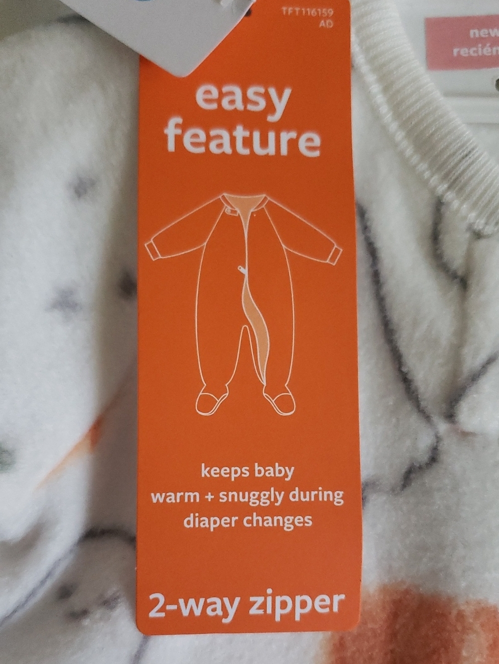 NWT Carter's Newborn Just One You Halloween Ghost Pumpkin Fleece Footie Sleeper - Picture 4 of 5
